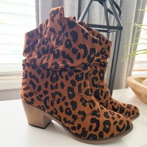 Leopard Print Ankle Boots